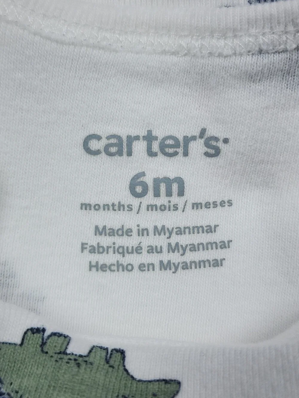 Carter's Baby Boy 4 Piece Dinosaur Safari Onesie Bundle 6 Months
